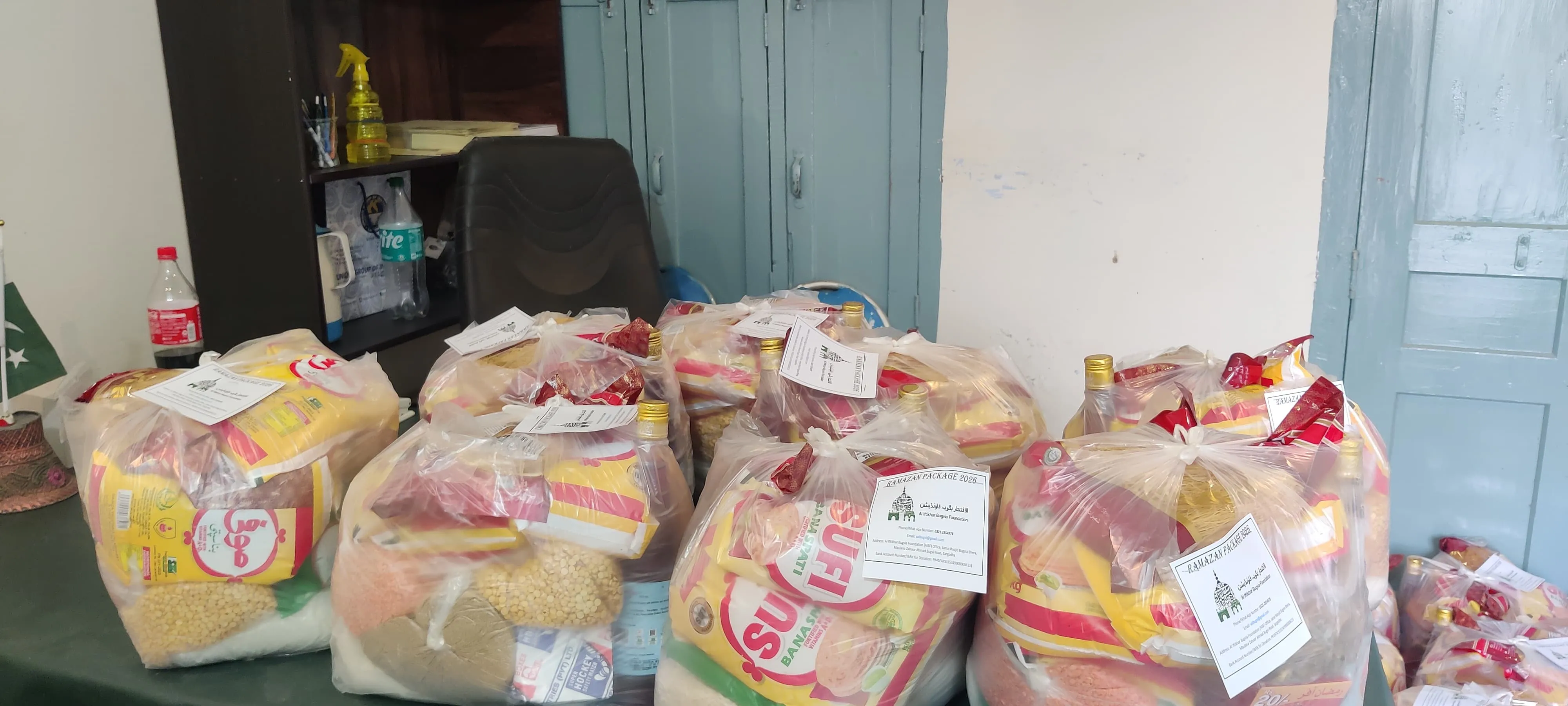 Community volunteers helping with ration drive
