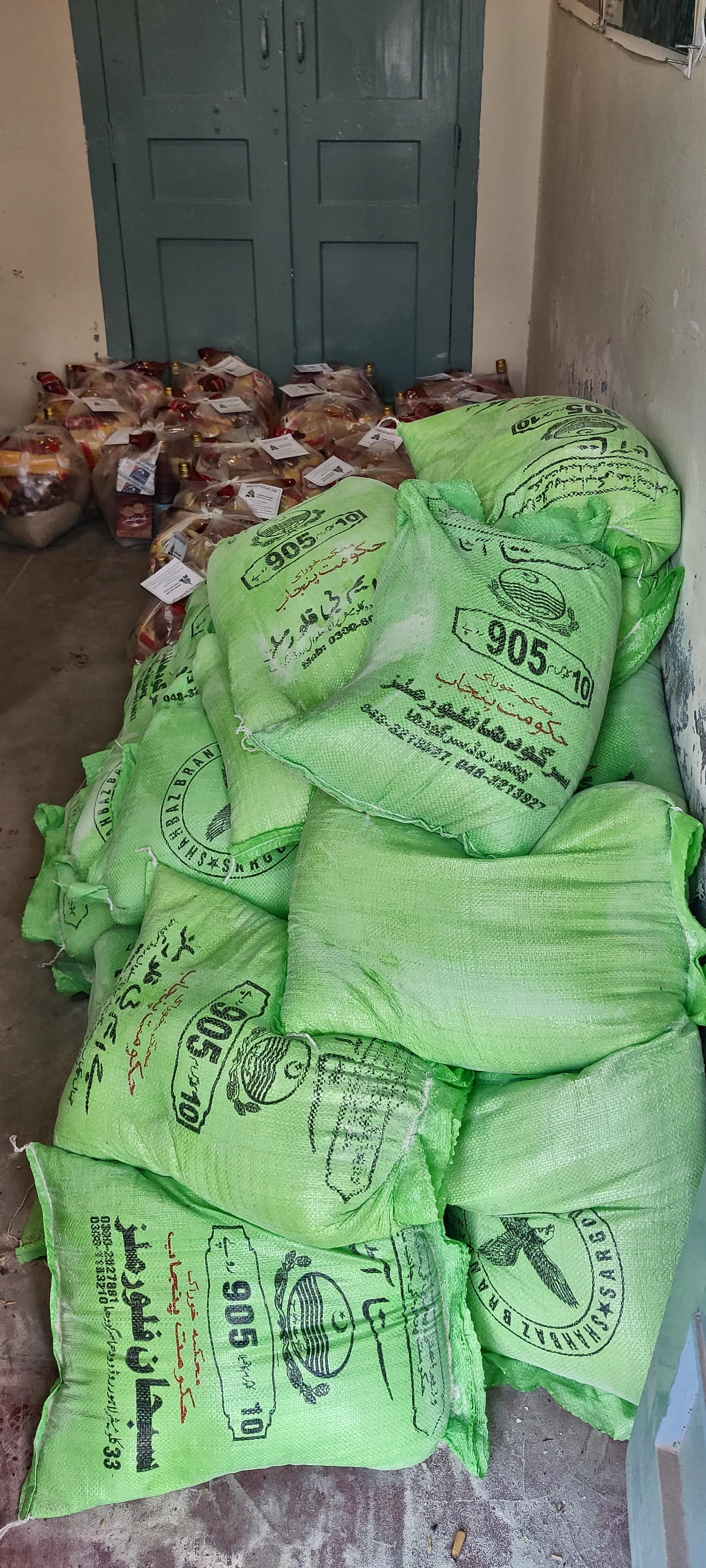 Ration bags prepared with essential items